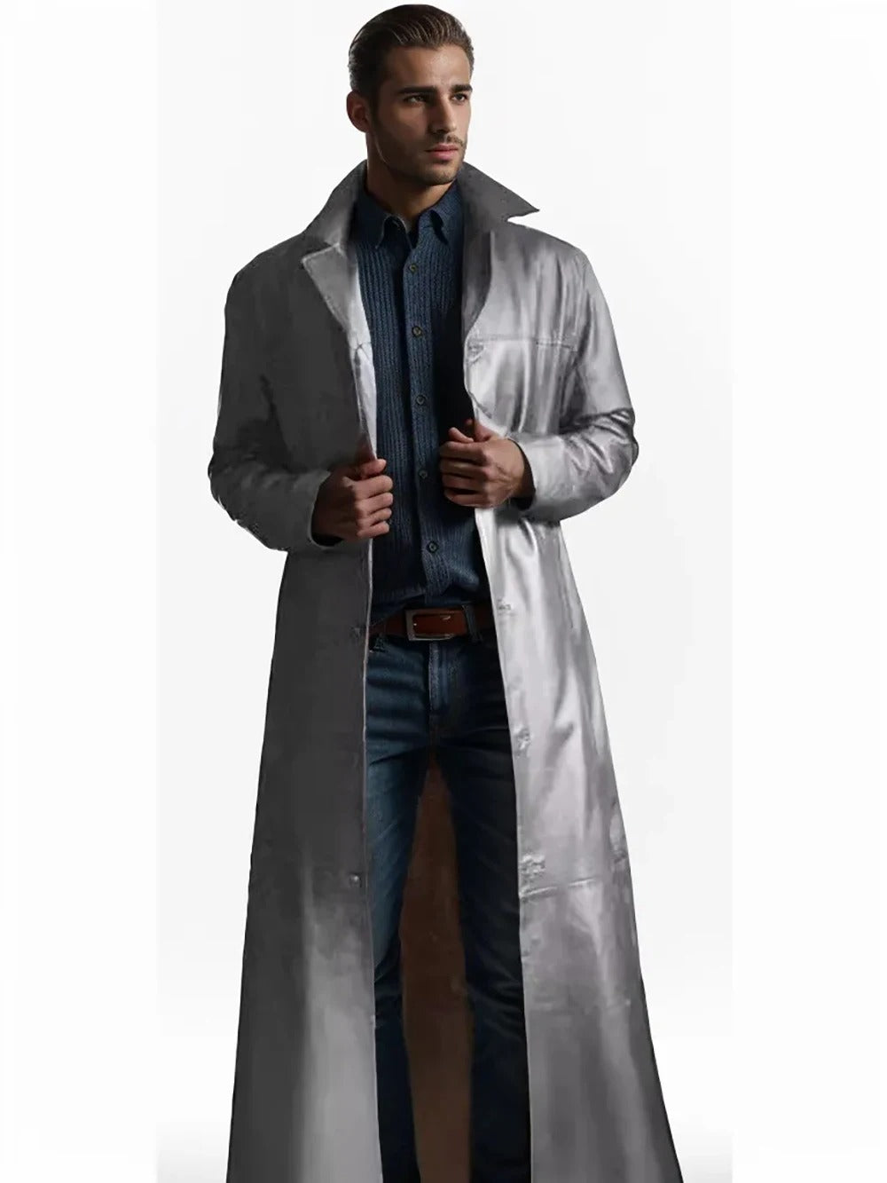 LEATHER DETECTIVE COAT
