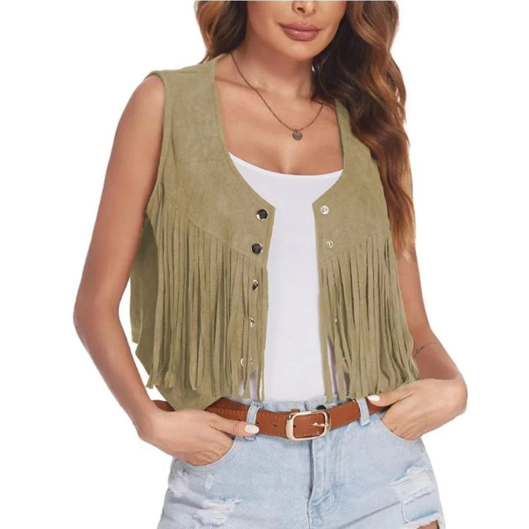 FRINGE WESTERN VEST WOMENS